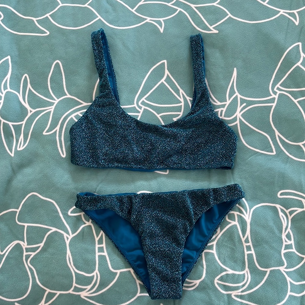 Mikoh sparkly blue bikini